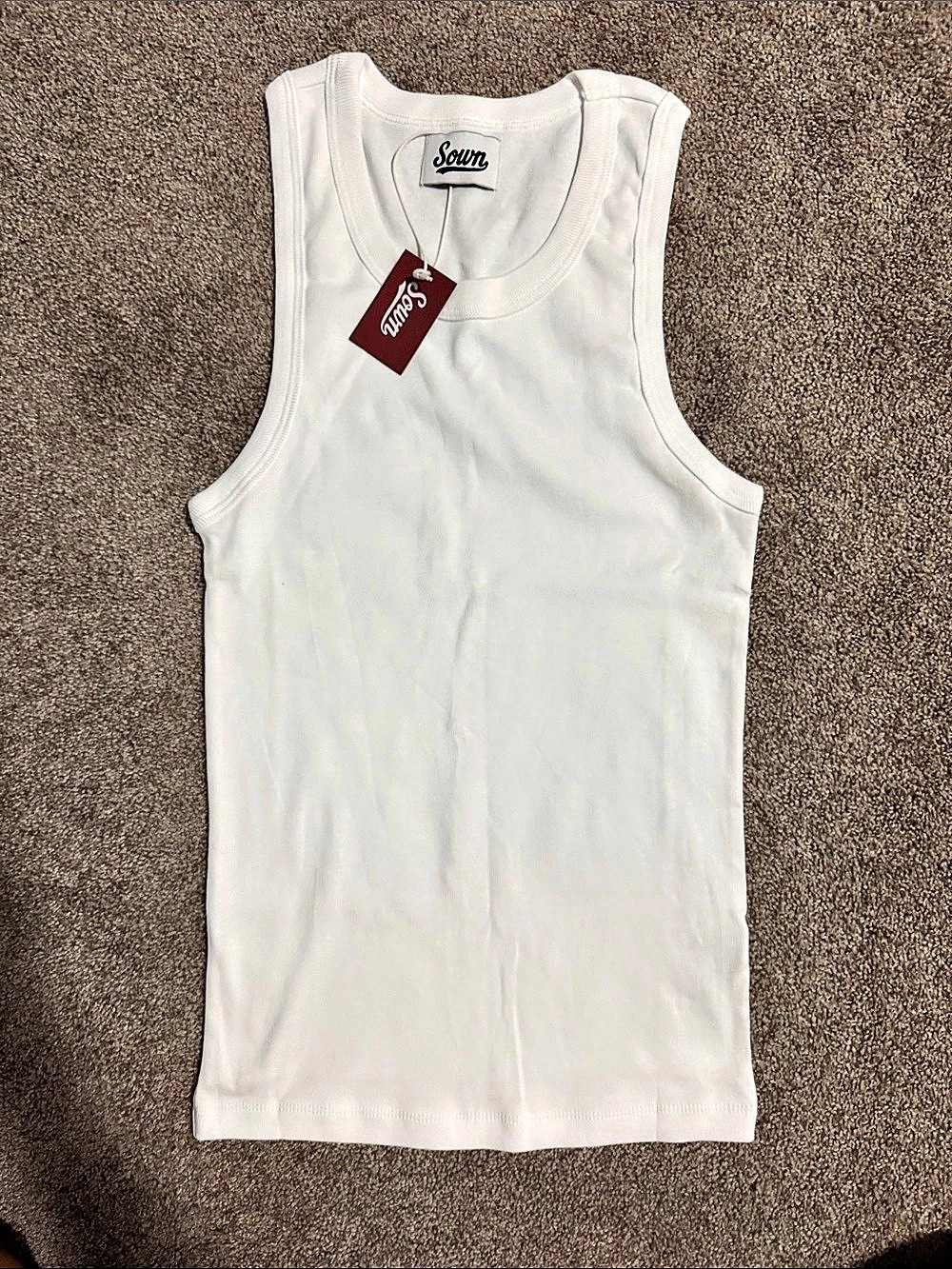 Sown Again Frame Tank Organic Cotton White Medium